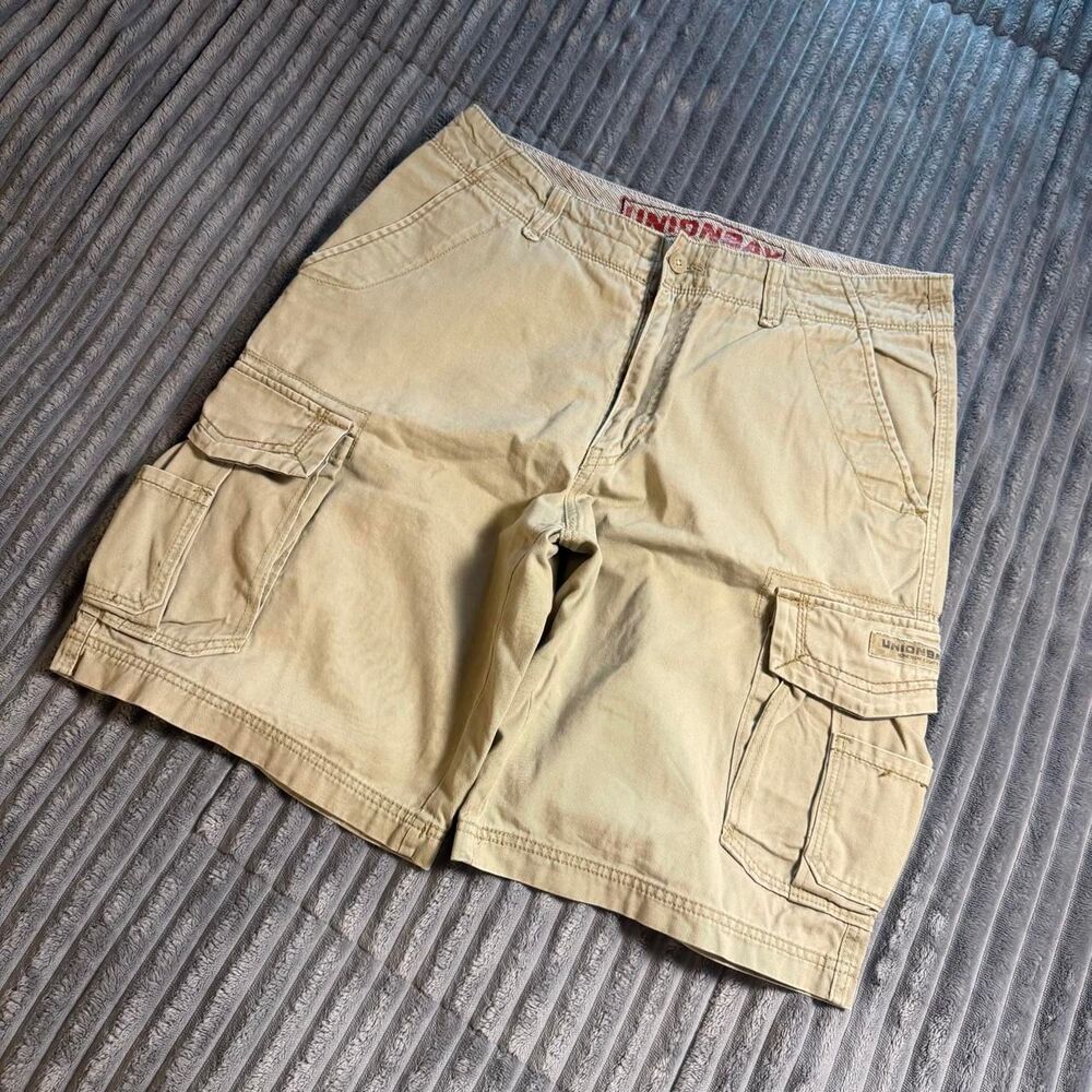 Baggy Union Bay Beige Cargo Shorts Mens Size 34